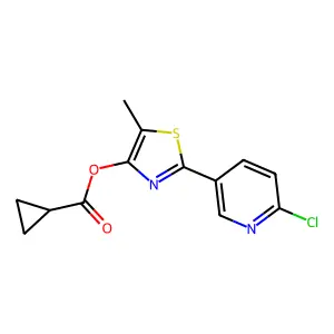 2-(6-Chloro-3-pyridinyl)-5-methyl-1,3-thiazol-4-yl cyclopropanecarboxylate structure