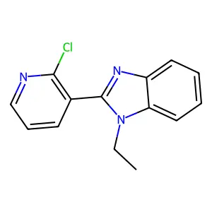 2-(2-chloro-3-pyridinyl)-1-ethyl-1H-1,3-benzimidazole structure