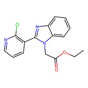 ethyl 2-[2-(2-chloro-3-pyridinyl)-1H-1,3-benzimidazol-1-yl]acetate structure