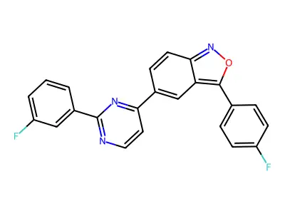 3-(4-Fluorophenyl)-5-[2-(3-fluorophenyl)-4-pyrimidinyl]-2,1-benzisoxazole structure
