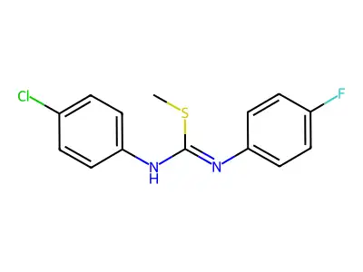 1-chloro-4-{[(Z)-(4-fluoroanilino)(methylsulfanyl)methylidene]amino}benzene structure