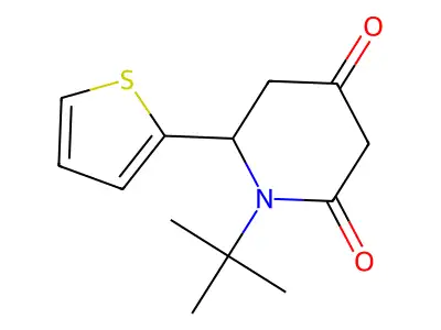 1-(tert-butyl)-6-(2-thienyl)dihydro-2,4(1H,3H)-pyridinedione structure