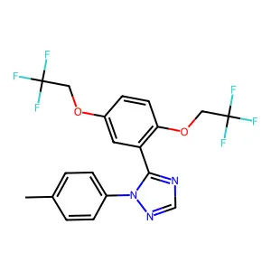 5-[2,5-bis(2,2,2-trifluoroethoxy)phenyl]-1-(4-methylphenyl)-1H-1,2,4-triazole structure