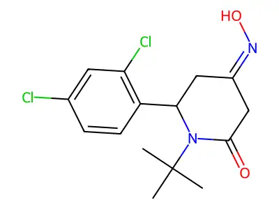 1-Tert-butyl-6-(2,4-dichlorophenyl)-4-hydroxyiminopiperidin-2-one structure