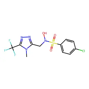 4-chloro-N-hydroxy-N-{[4-methyl-5-(trifluoromethyl)-4H-1,2,4-triazol-3-yl]methyl}benzenesulfonamide structure