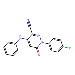 4-Anilino-1-(4-chlorophenyl)-6-oxo-1,6-dihydro-3-pyridazinecarbonitrile structure