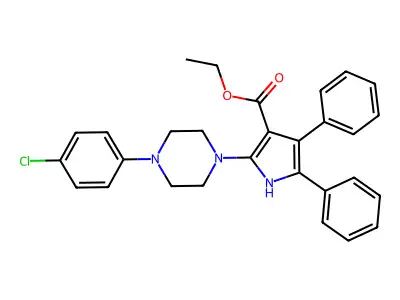 Ethyl 2-[4-(4-chlorophenyl)piperazin-1-yl]-4,5-diphenyl-1H-pyrrole-3-carboxylate structure