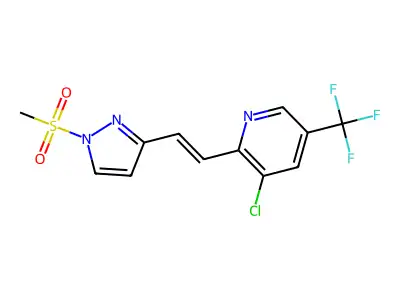 3-Chloro-2-[2-(1-methylsulfonylpyrazol-3-yl)ethenyl]-5-(trifluoromethyl)pyridine structure
