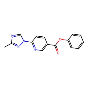 phenyl 6-(3-methyl-1H-1,2,4-triazol-1-yl)nicotinate structure
