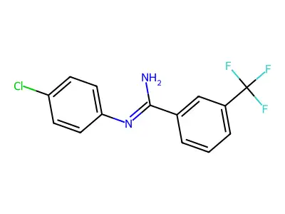 N-(4-chlorophenyl)-3-(trifluoromethyl)benzenecarboximidamide structure