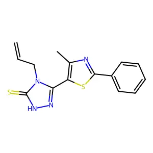4-allyl-5-(4-methyl-2-phenyl-1,3-thiazol-5-yl)-4H-1,2,4-triazol-3-ylhydrosulfide structure