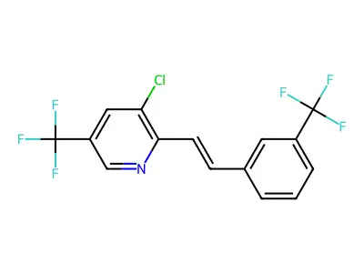 3-Chloro-5-(trifluoromethyl)-2-[2-[3-(trifluoromethyl)phenyl]ethenyl]pyridine structure