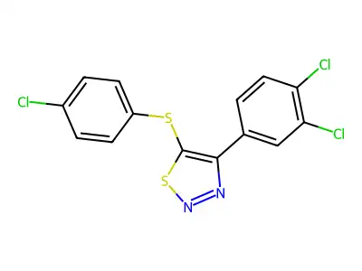 5-(4-Chlorophenyl)sulfanyl-4-(3,4-dichlorophenyl)thiadiazole structure