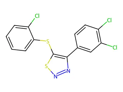5-(2-Chlorophenyl)sulfanyl-4-(3,4-dichlorophenyl)thiadiazole structure