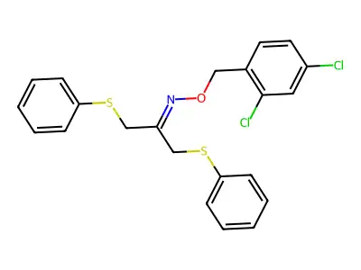 N-[(2,4-dichlorophenyl)methoxy]-1,3-bis(phenylsulfanyl)propan-2-imine structure
