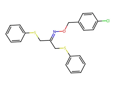 N-[(4-chlorophenyl)methoxy]-1,3-bis(phenylsulfanyl)propan-2-imine structure