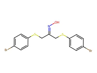 1,3-Bis[(4-bromophenyl)sulfanyl]acetone oxime structure