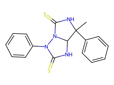 7-methyl-3,7-diphenyldihydro-1H-imidazo[1,5-b][1,2,4]triazole-2,5(3H,6H)-dithione structure