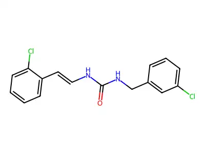 N-(3-chlorobenzyl)-N'-(2-chlorostyryl)urea structure