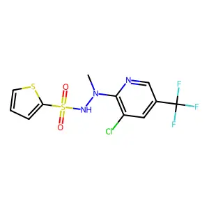 N'-[3-chloro-5-(trifluoromethyl)-2-pyridinyl]-N'-methyl-2-thiophenesulfonohydrazide structure