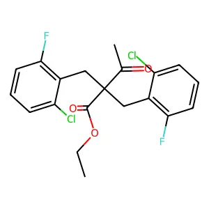 Ethyl 2,2-bis[(2-chloro-6-fluorophenyl)methyl]-3-oxobutanoate structure