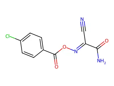 [(2-Amino-1-cyano-2-oxoethylidene)amino] 4-chlorobenzoate structure