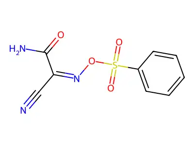 [(2-Amino-1-cyano-2-oxoethylidene)amino] benzenesulfonate structure