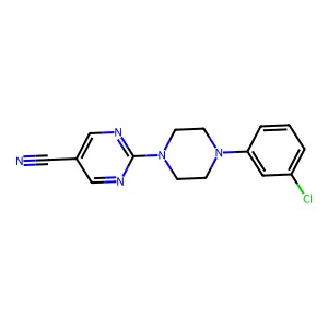2-[4-(3-Chlorophenyl)piperazin-1-yl]pyrimidine-5-carbonitrile structure