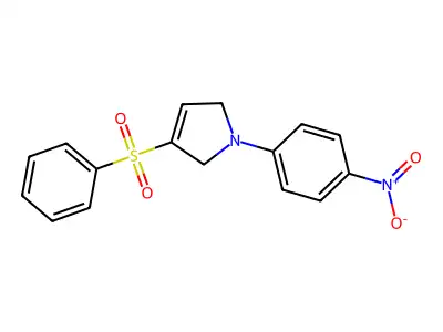 1H-Pyrrole, 2,5-dihydro-1-(4-nitrophenyl)-3-(phenylsulfonyl)- structure