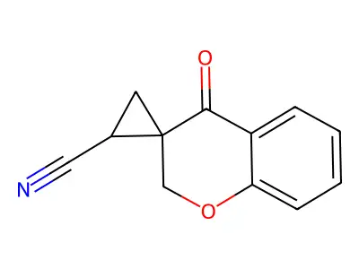 beta-(Spirocyanocyclopropyl)-chromanone structure