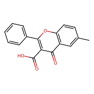 6-methyl-4-oxo-2-phenyl-4H-chromene-3-carboxylic acid structure
