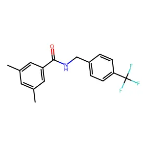 3,5-dimethyl-N-[4-(trifluoromethyl)benzyl]benzenecarboxamide structure