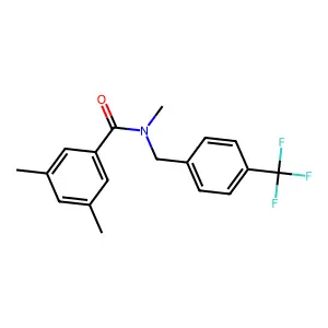 N,3,5-trimethyl-N-[4-(trifluoromethyl)benzyl]benzenecarboxamide structure