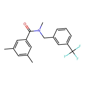 N,3,5-trimethyl-N-[3-(trifluoromethyl)benzyl]benzenecarboxamide structure