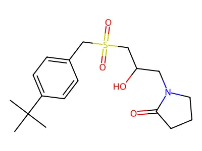 1-(3-{[4-(Tert-butyl)benzyl]sulfonyl}-2-hydroxypropyl)-2-pyrrolidinone structure