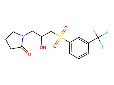 1-(2-Hydroxy-3-{[3-(trifluoromethyl)phenyl]sulfonyl}propyl)-2-pyrrolidinone structure