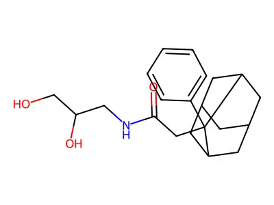 N-(2,3-dihydroxypropyl)-2-(2-phenyl-2-adamantyl)acetamide structure