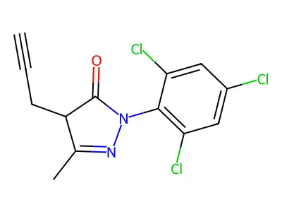 5-methyl-4-(2-propynyl)-2-(2,4,6-trichlorophenyl)-2,4-dihydro-3H-pyrazol-3-one structure
