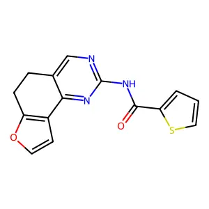 N-(5,6-dihydrofuro[2,3-h]quinazolin-2-yl)-2-thiophenecarboxamide structure