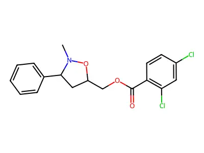 (2-Methyl-3-phenyl-1,2-oxazolidin-5-yl)methyl 2,4-dichlorobenzoate structure