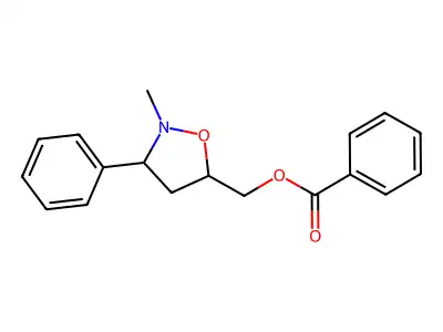 (2-Methyl-3-phenyltetrahydro-5-isoxazolyl)methyl benzenecarboxylate structure