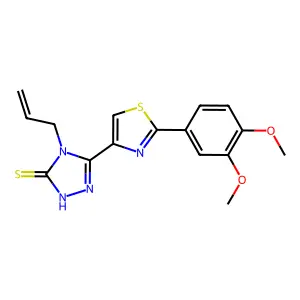 4-allyl-5-[2-(3,4-dimethoxyphenyl)-1,3-thiazol-4-yl]-4H-1,2,4-triazole-3-thiol structure
