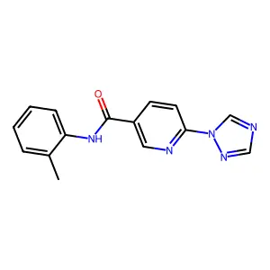 N-(2-methylphenyl)-6-(1H-1,2,4-triazol-1-yl)nicotinamide structure