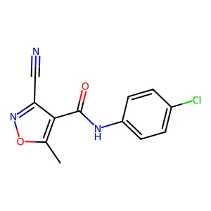 N-(4-chlorophenyl)-3-cyano-5-methyl-1,2-oxazole-4-carboxamide structure