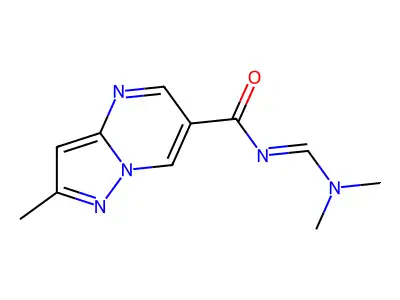 N-[(E)-(dimethylamino)methylidene]-2-methylpyrazolo[1,5-a]pyrimidine-6-carboxamide structure