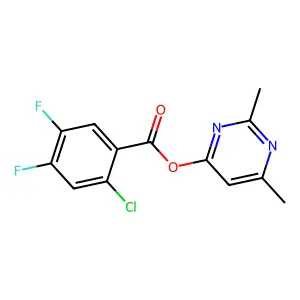 2,6-Dimethyl-4-pyrimidinyl 2-chloro-4,5-difluorobenzenecarboxylate structure