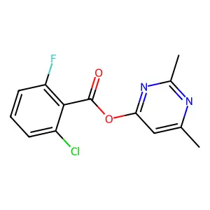 2,6-Dimethyl-4-pyrimidinyl 2-chloro-6-fluorobenzenecarboxylate structure