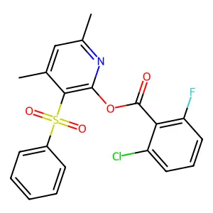 4,6-Dimethyl-3-(phenylsulfonyl)-2-pyridinyl 2-chloro-6-fluorobenzenecarboxylate structure