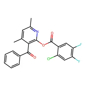 3-Benzoyl-4,6-dimethyl-2-pyridinyl 2-chloro-4,5-difluorobenzenecarboxylate structure