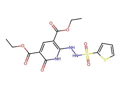 Diethyl 2-hydroxy-6-[2-(2-thienylsulfonyl)hydrazino]-3,5-pyridinedicarboxylate structure